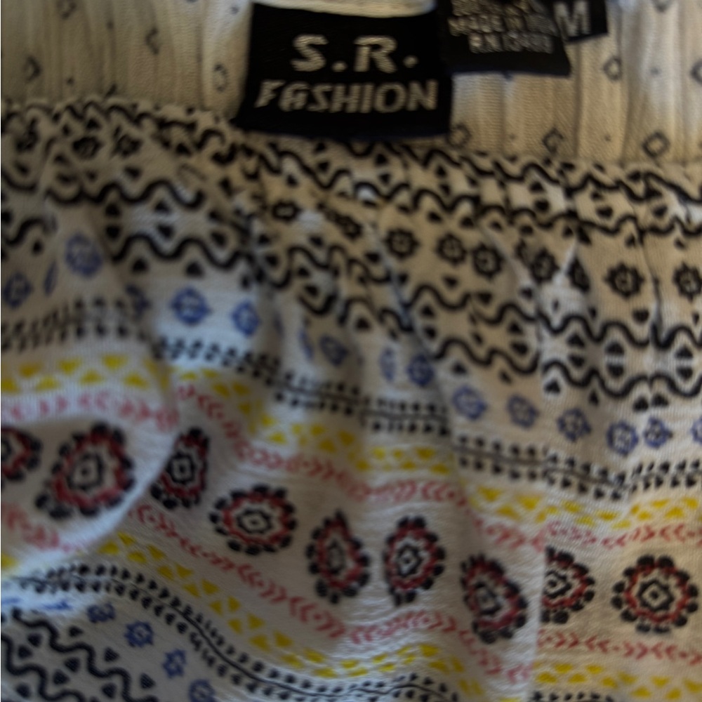Off-Shoulder Bohemian Maxi Dress in Cream and Black - Picture 5 of 9